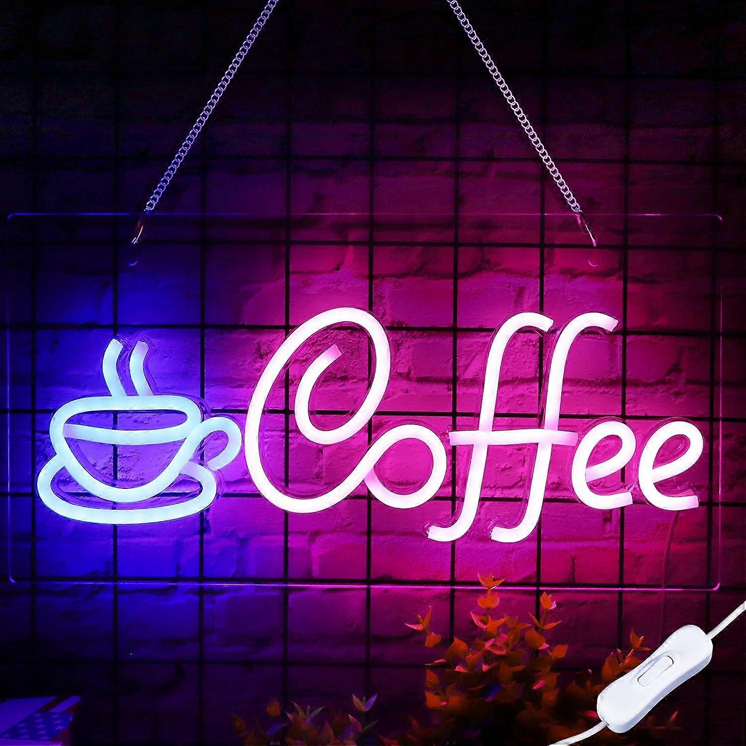 kaffe neonskylt, ljus led kaffeskylt, usb-driven neon kaffeskyltar för kaffebar väggdekor cafe restaurang butiksfönster