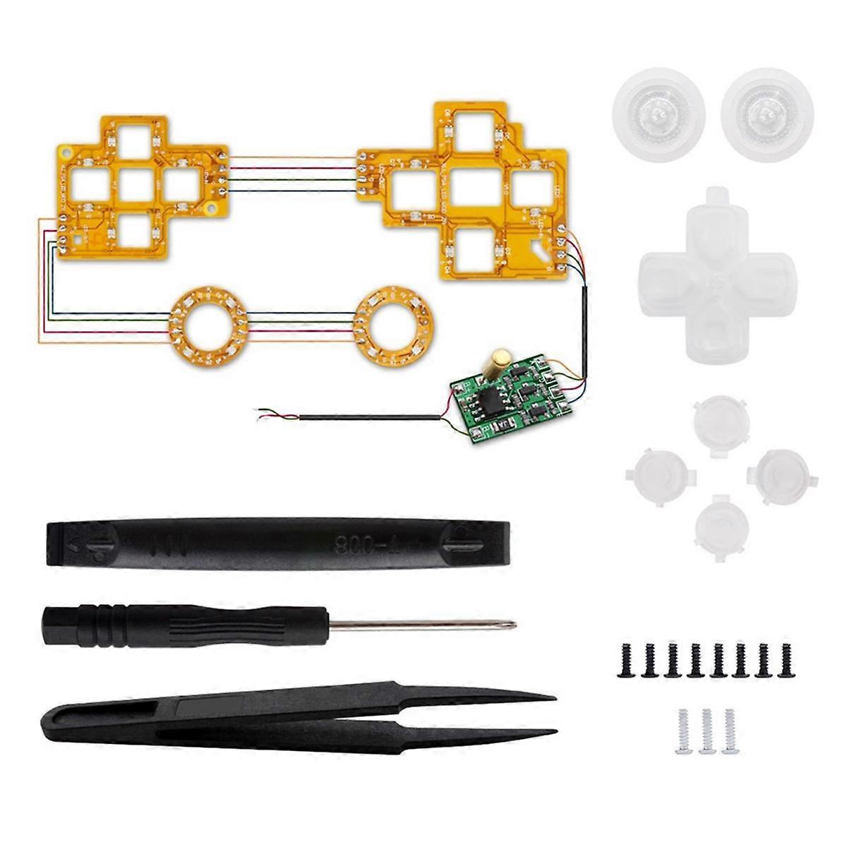 6 Colors DIY Light Board for Game Console Luminated D-Pad Thumbsticks Face Buttons (DTF) LED Kit for Playstation5