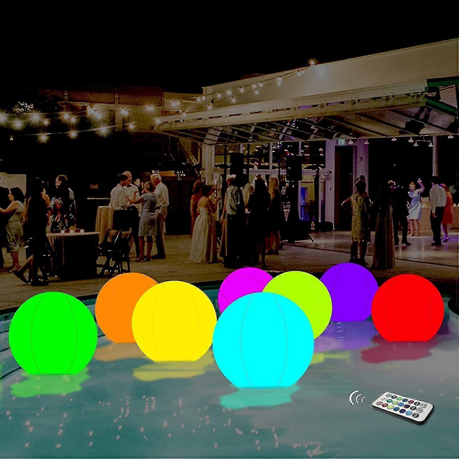 Pool Toys 13/16 S Glow Ball Inflatabd Up Beach Ball With Remote, Glow In