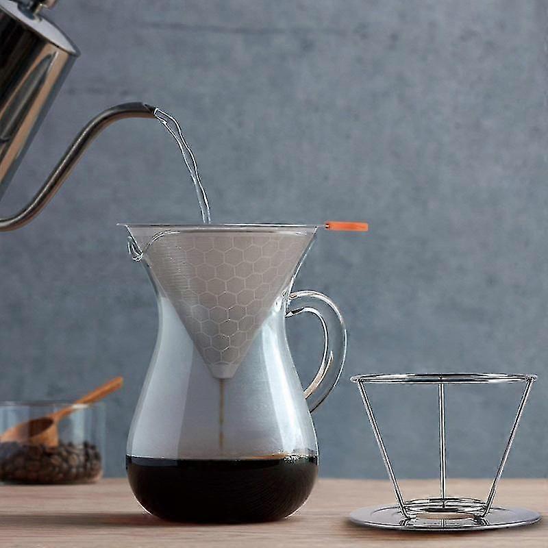 Honeycombed Stainless Steel Coffee Filter Reusable Pour Over Dripper Cone Filter Banmo