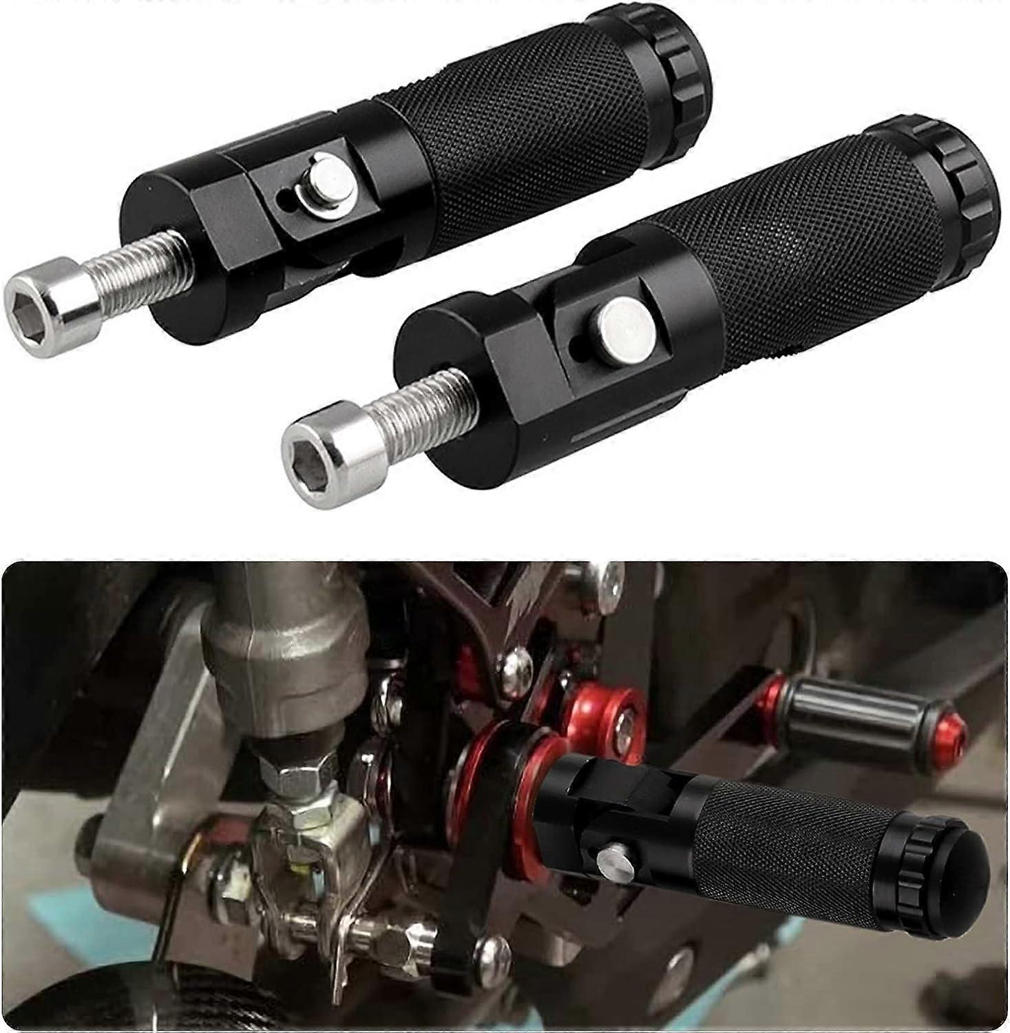 2 Pieces Motorcycle Foot Pegs, 8mm Screws for Installing CNC Aluminum Foot Pegs, M8 Non-Slip Foot Pegs, Black
