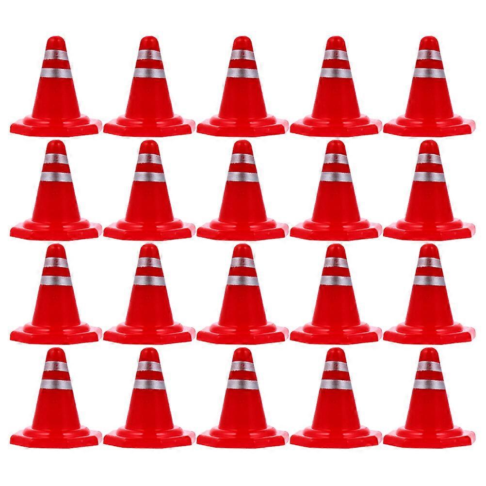 50pcs Traffic Roadblocks Simulation Sand Table Props DIY Road Cone Signs