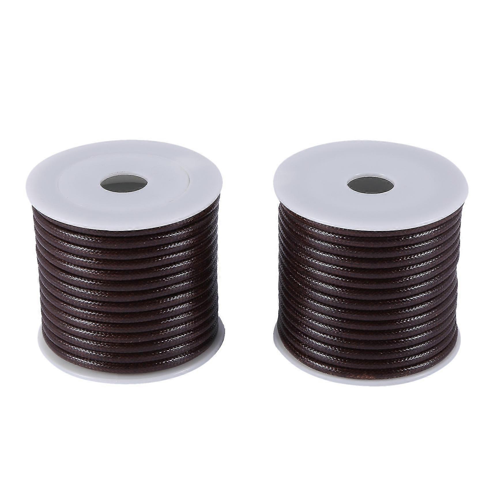 Round Waxed Thread Necklace Rope Leather Cord Thread, Coffee