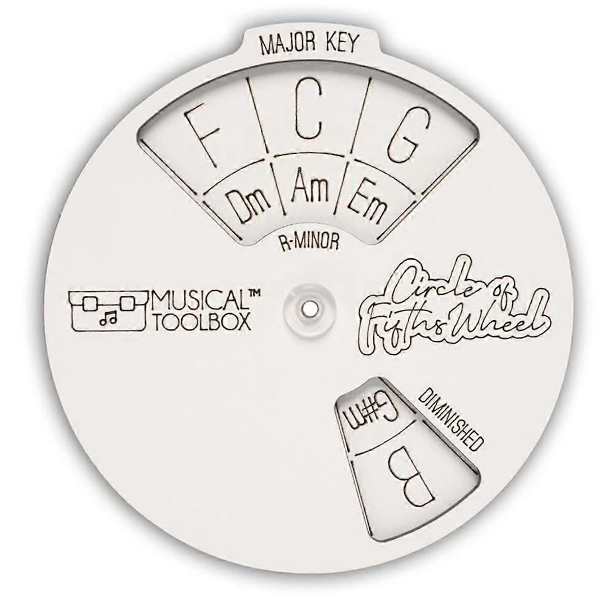 Wooden Melody Tool, Circle of Fifths for Musicians, to Readily Find Chord Combinations.(White)