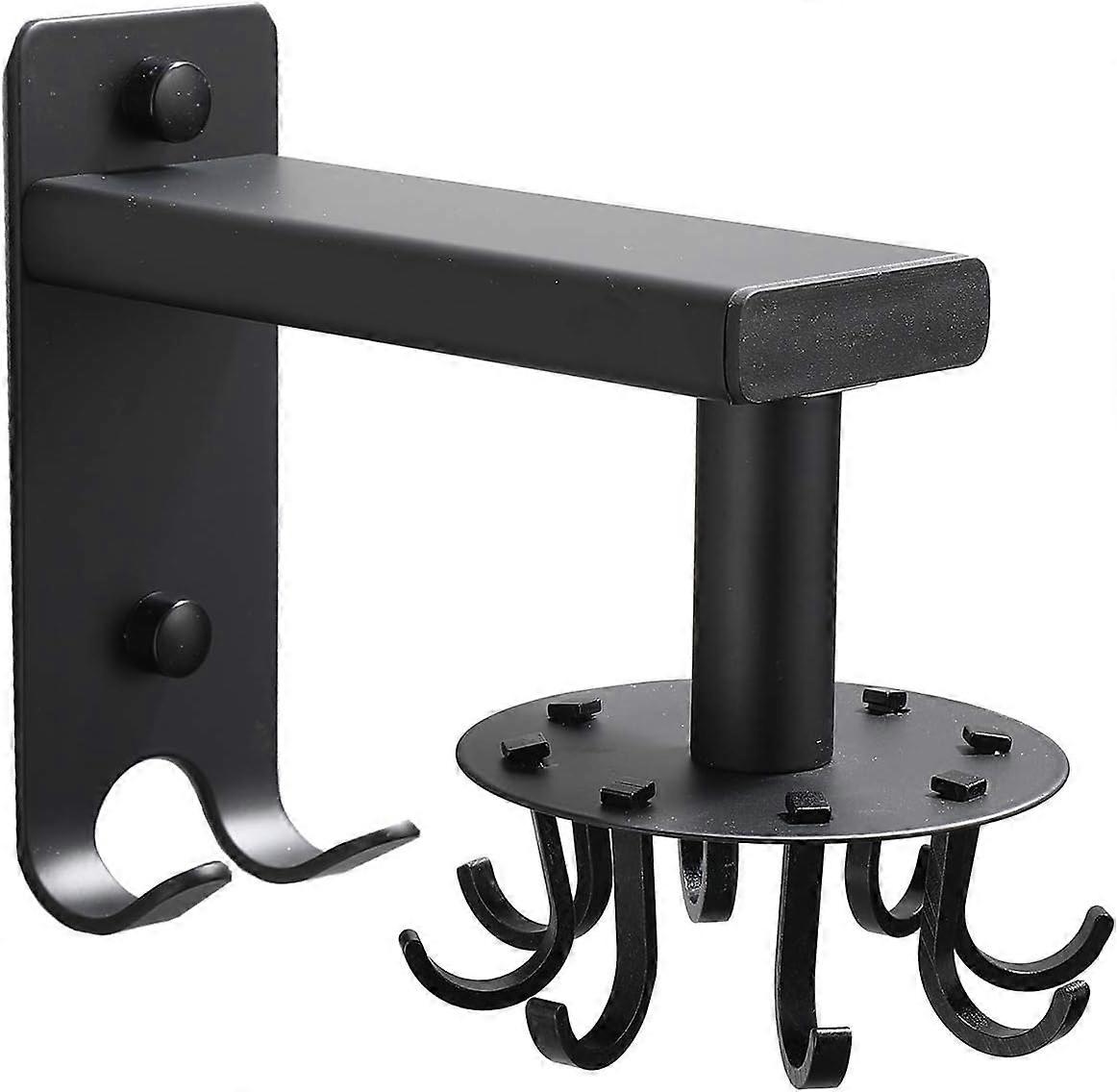 Wall-mounted utensil holder, adjustable rotating hooks (8 hooks)