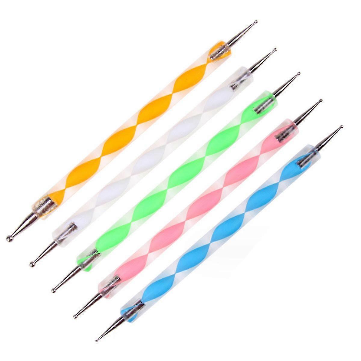 Design Tool Double-head Nail Drill Indentation Pen 5 Sets Of Clay Modeling Pen Nail Enhancement Pen