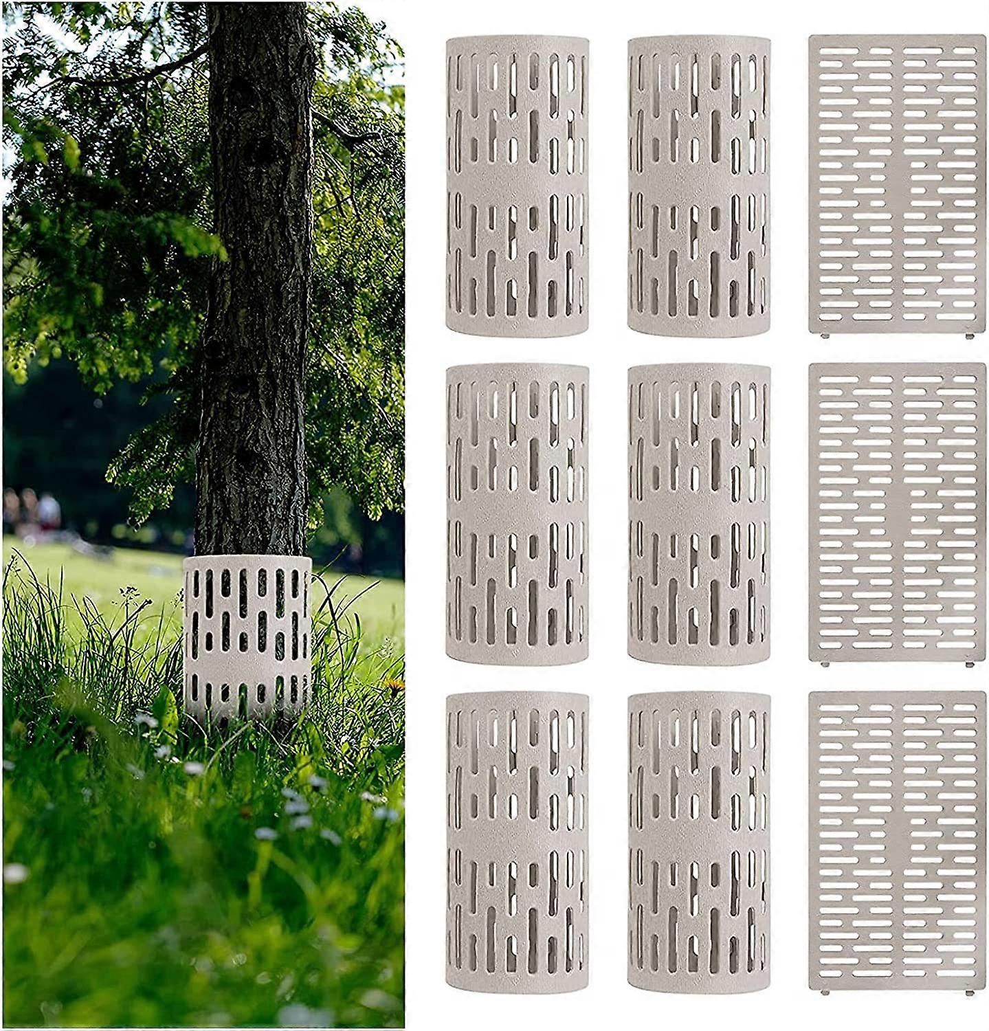 6pcs Plant Protector Tree Trunk Plastic Protector Tree Guards with 18 Zip Ties