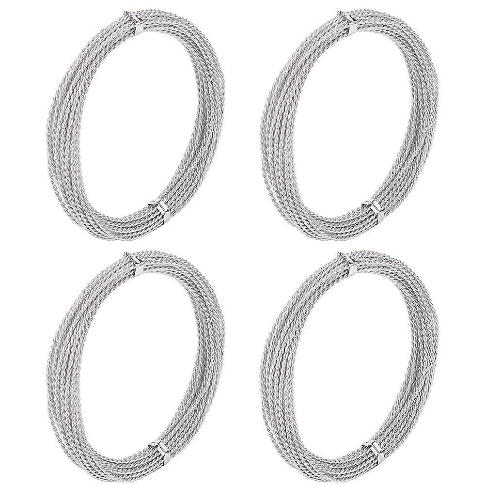 4 Rolls 20M Twisted Round Aluminum Wires Bendable Garlands Crafting Wires Silver Color Craft Art Wires Sculpting Model Making Beading Wires for Wire W