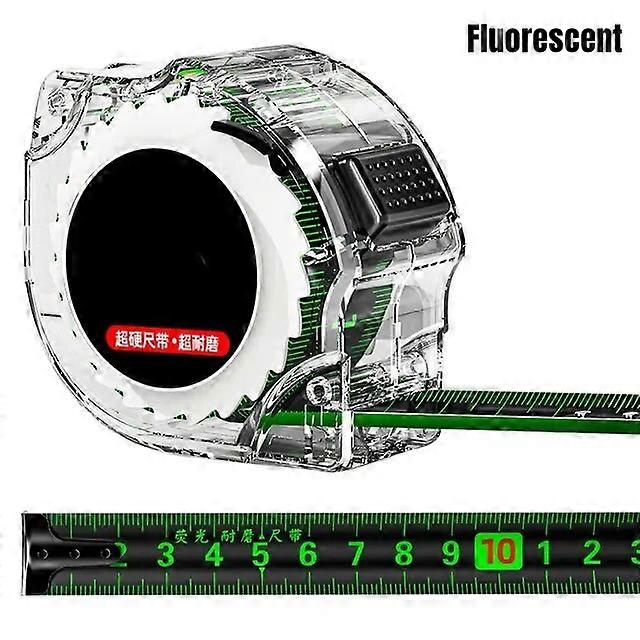 Tool Measure Widened Tape Inkjet Fluorescent 5m/10m Steel Laser High-Precision Box Self Locking Ruler Meter Measuring Code Ruler
