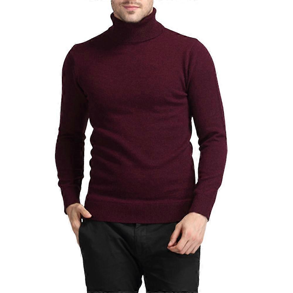 Herren Plain High Neck Strickpullover Winter Warm Casual Pullover Tops