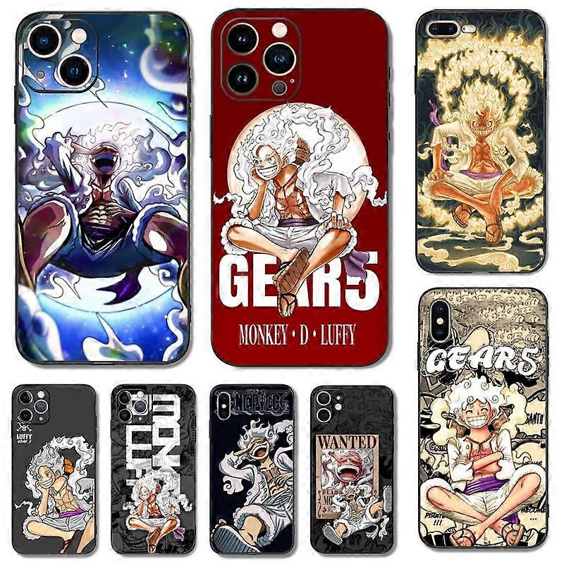 One-Pieces Luffys Gear 5 Phone Case For iPhone 11 12 Mini 13 14 Pro XS Max X 8 7 Plus SE XR Shell Black Phone Case