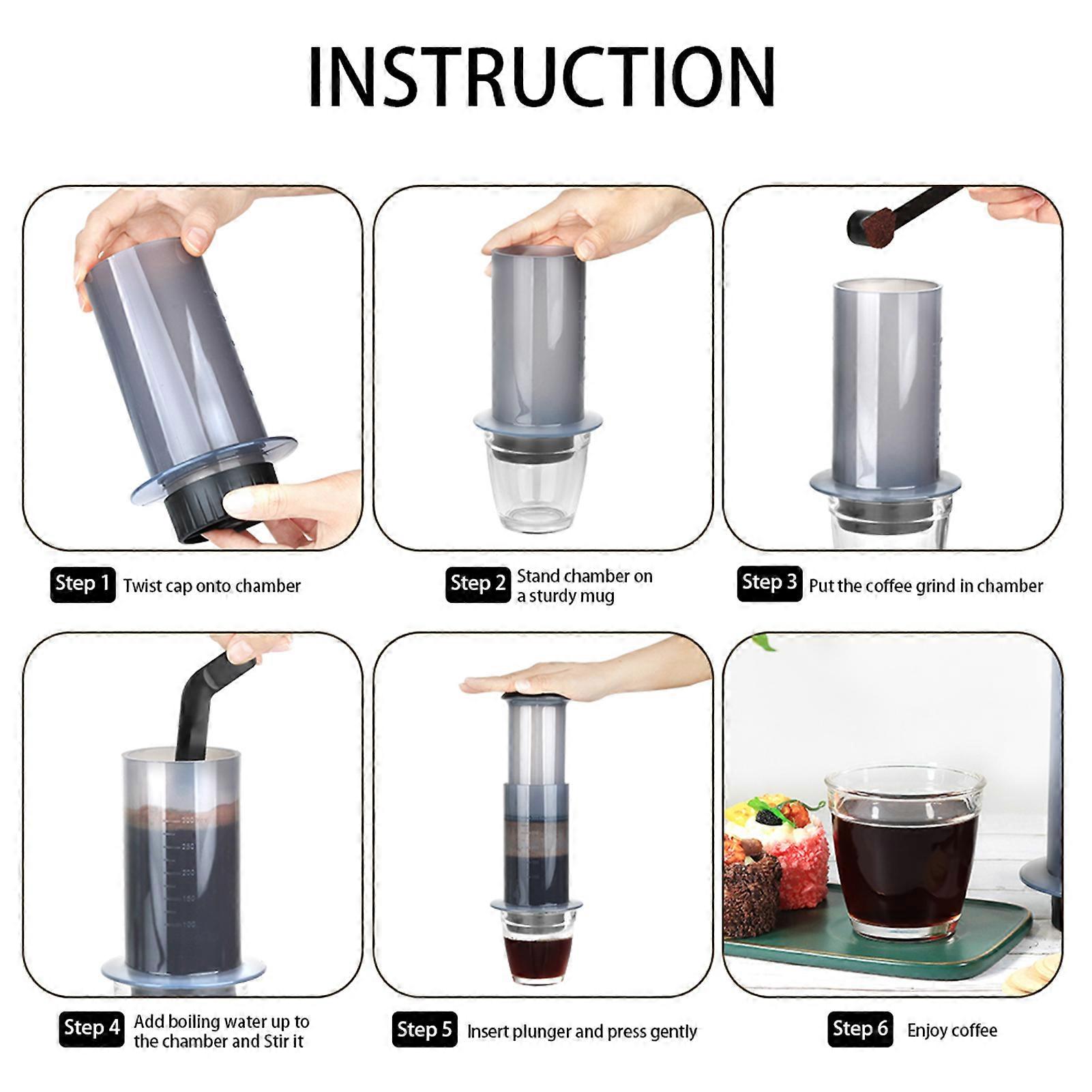 Portable Coffee and Espresso Machine, Manual, with 50 Paper Coffee Filters, for Travel, Camping, Picnic