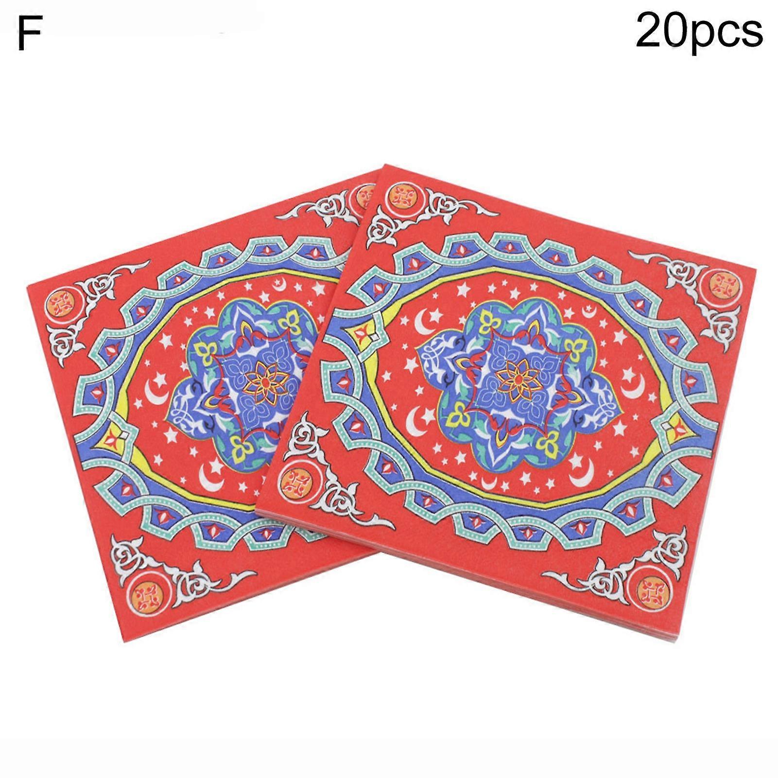 20Pcs Printed Napkins Lamp Pattern Decorative Wood Pulp Festival Ambience Tissue Paper for Dining JIKAIX