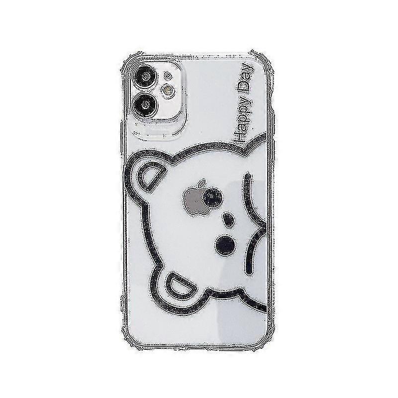 2pcs Cute Bear Transparent Case For Iphone 13 Mini 13 Pro 13 Pro Max
