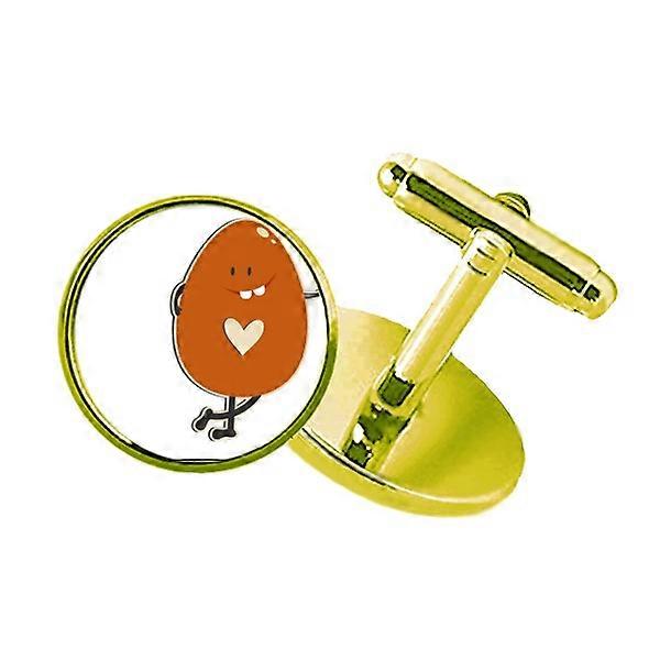 イースターフェスティバルブラウンエッグスタッズビジネスメタルカフリンクスゴールデン