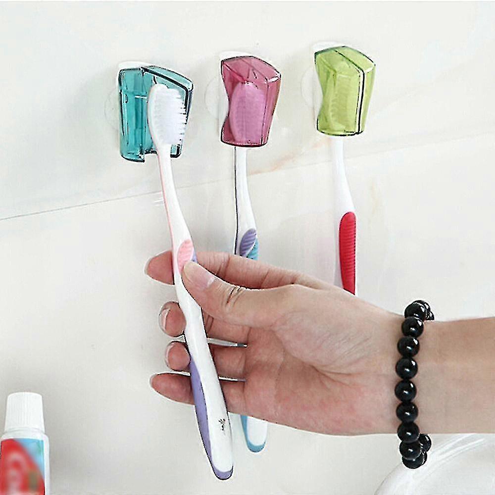 Suction   Toothbrush Holder 3-Piece Storage Wall Mount