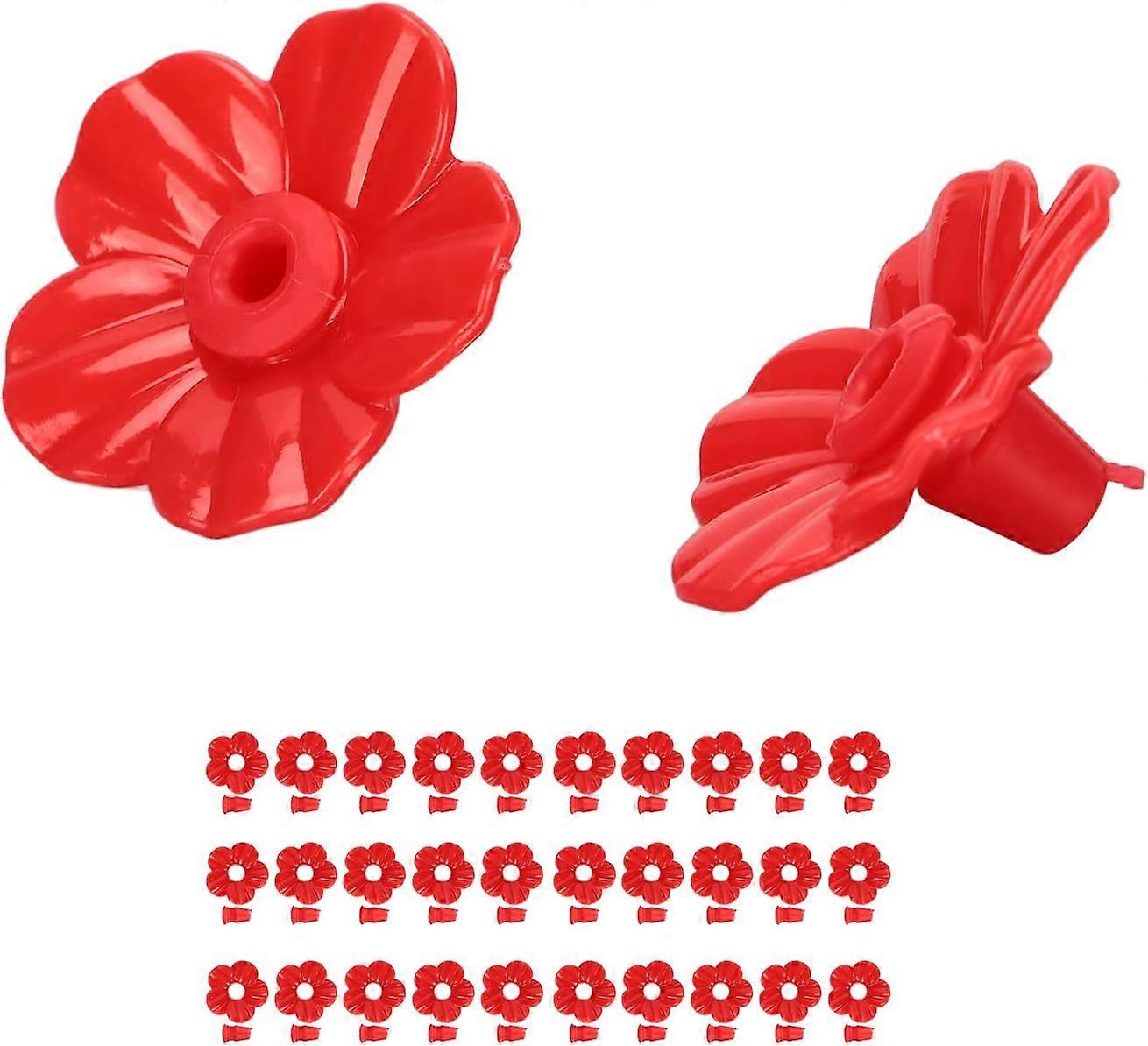 30PCS Hummingbird Feeders Replacement Flowers, Brightly Colored Hummingbird Feeder Replacement Parts for Most Hummingbird Feeders(Red)