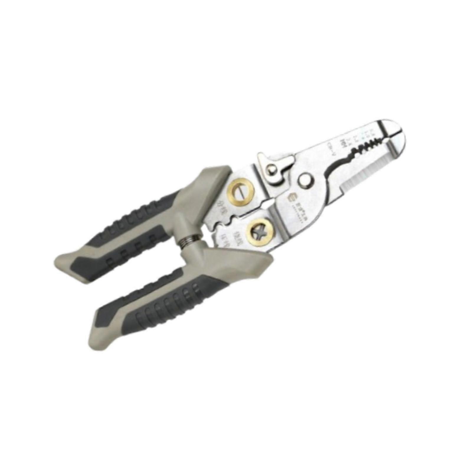 Wire Stripper Ergonomic Wire Crimping Tool for Wire Cutting Crimping Pulling Silver