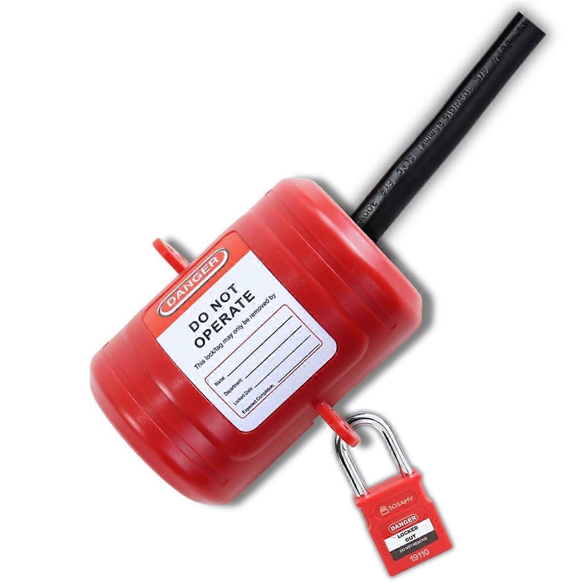 Electrical Plug Lock for Lockout Tagout - 220 Volt Power Cord Lockout Device,Extension Cord Lock,Industrial Grade Medium