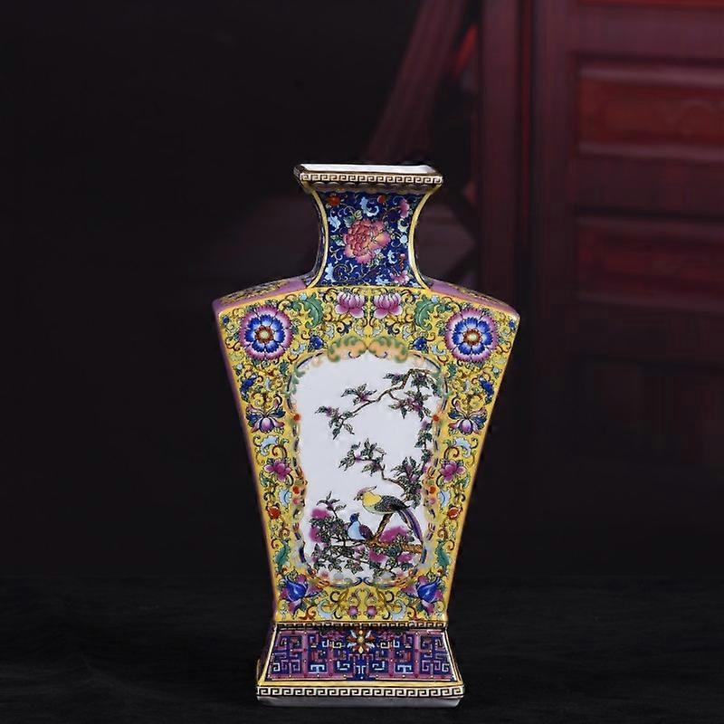 Antique-Style Enamel-Painted Ceramic Vase, Decorative Item