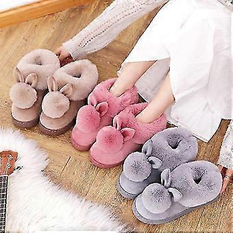 2021 New Fashion Autumn Winter Cotton Slippers Rabbit Ear Home Indoor Slippers Winter Warm Shoes