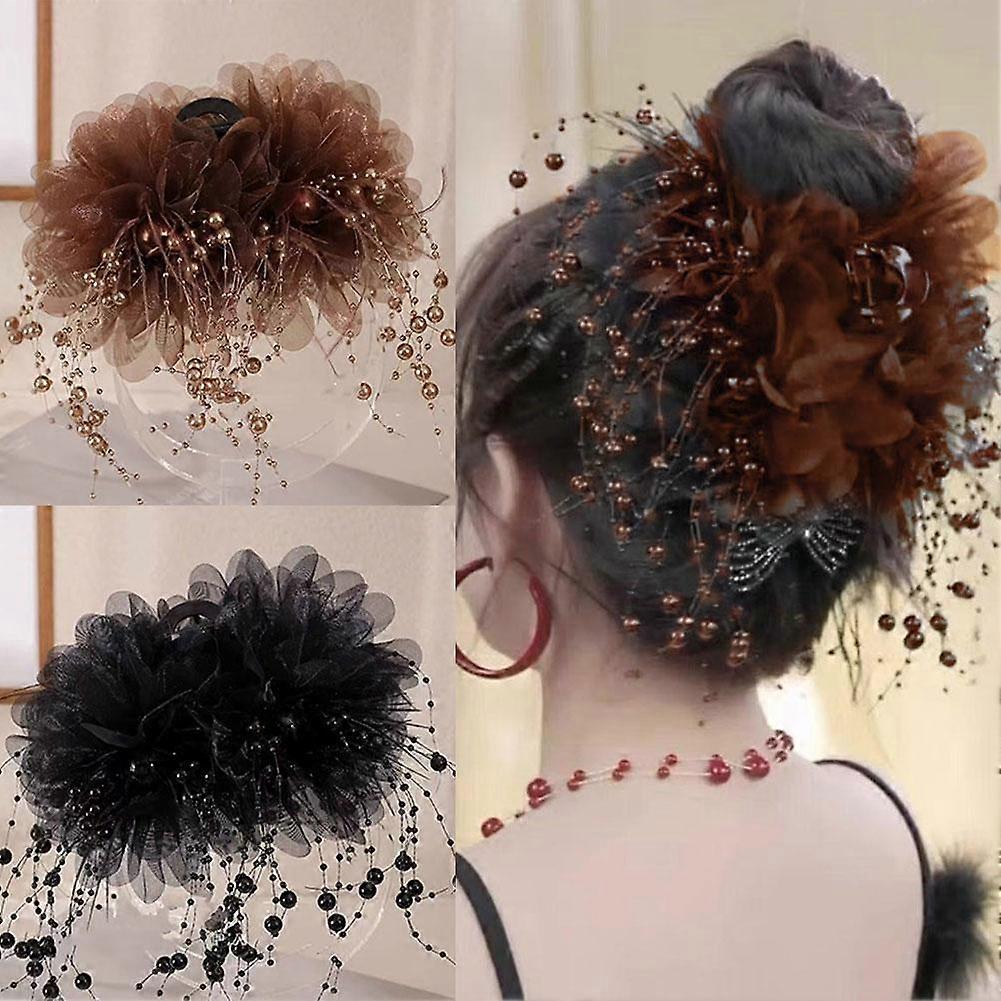 가을과 겨울 깃털 탓셀 클립 하이 샤크 클립 헤어 액세서리