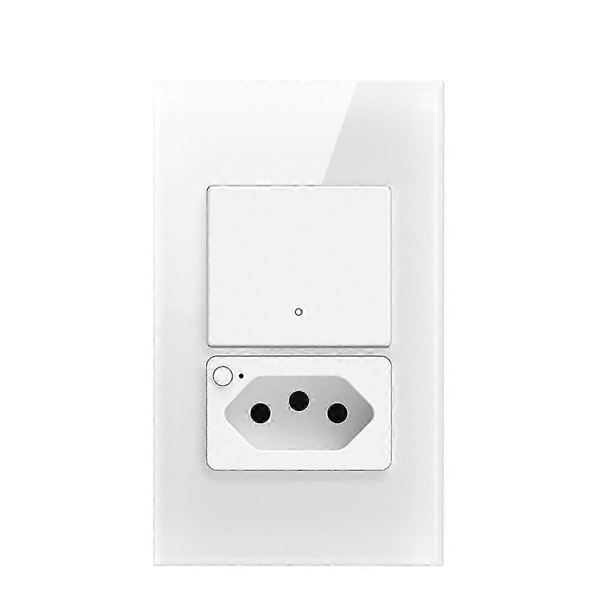 Tuya Wifi Smart Switch Brazil Socket Required 1 Gang Light Switch Work Voice Control Smart Switch Brazil Plug