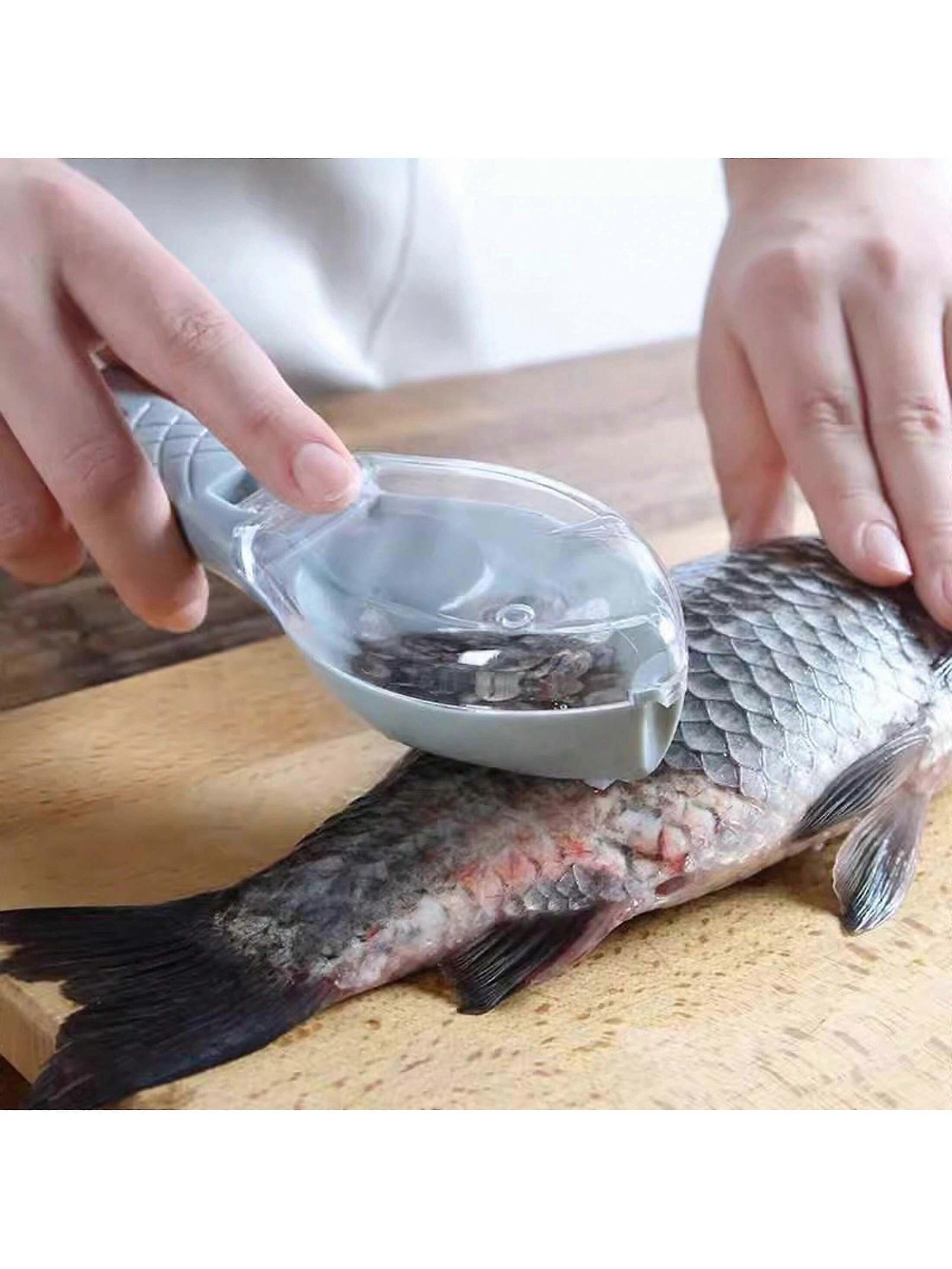 1pc/2pcs Household Fish Scaler With Lid, Kitchen Fish Scales Remover, Fish Scraping Knife