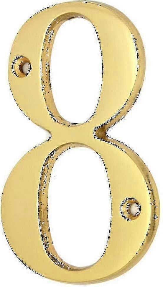 Hardware A100 4 Inch Bright Brass House Number 8