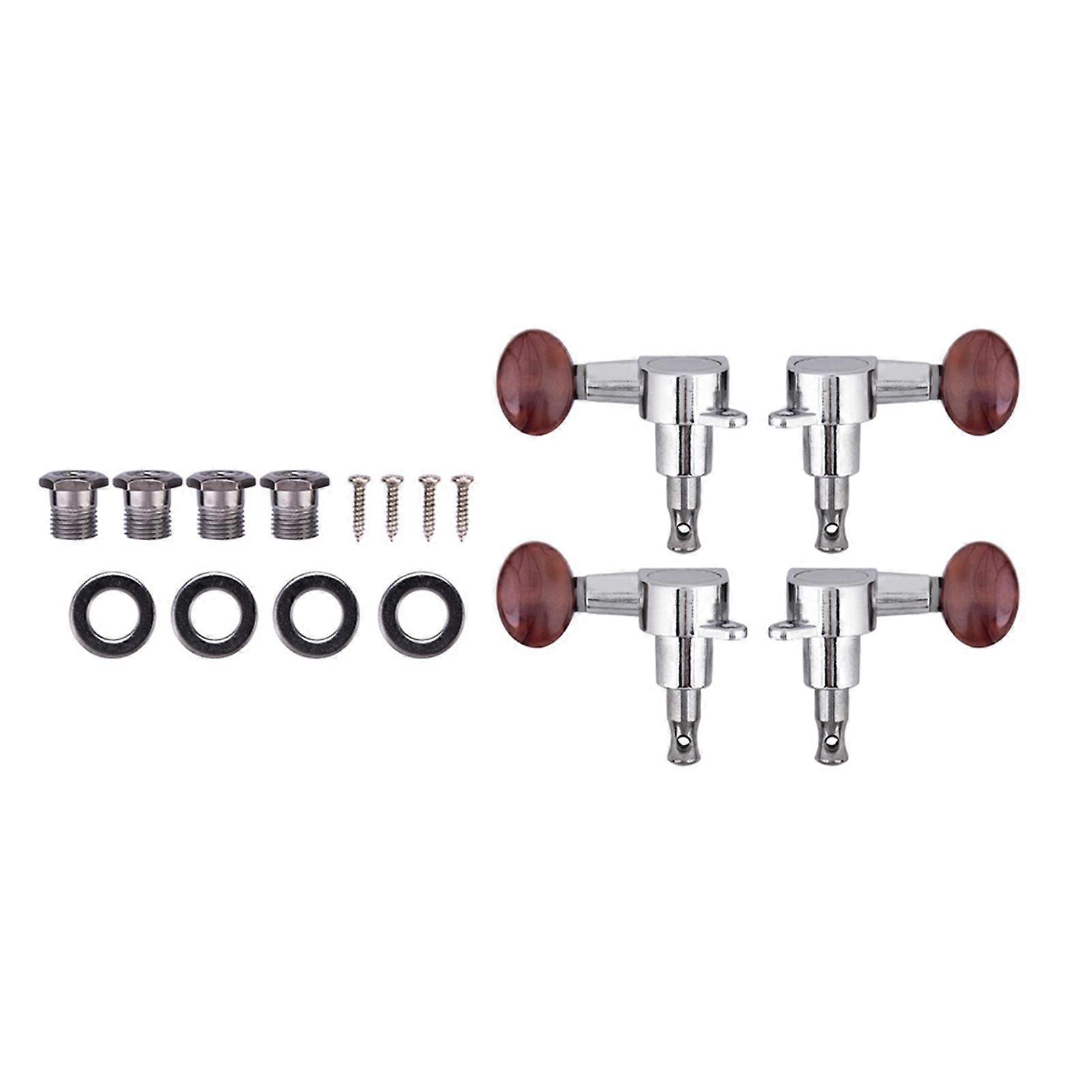 2L2R Ukulele String Tuning Pegs Locking Tuners Zinc Alloy Machine Heads Silver Red Edition