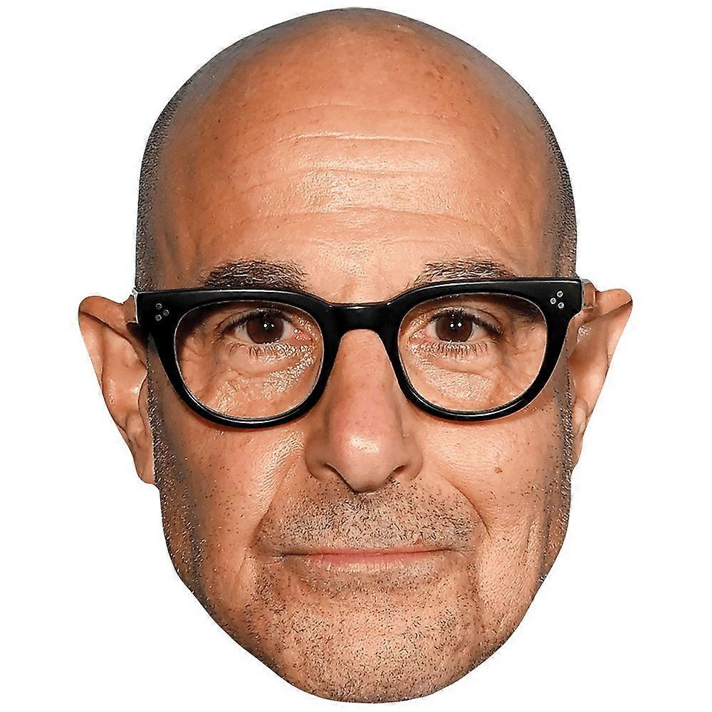 Stanley Tucci (Glasses) Celebrity Mask, Flat Card Face
