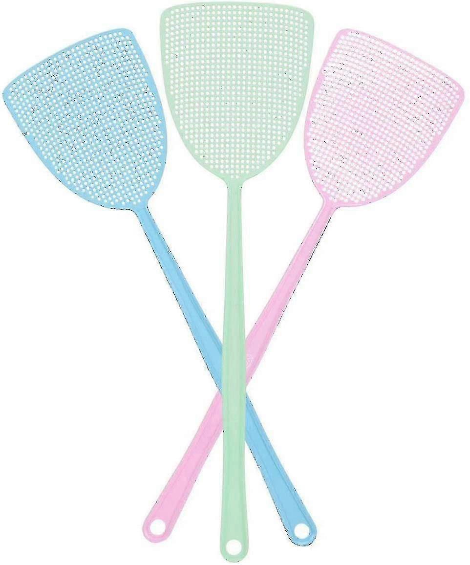 Long handle fly swatter 3-pack for indoor and outdoor use