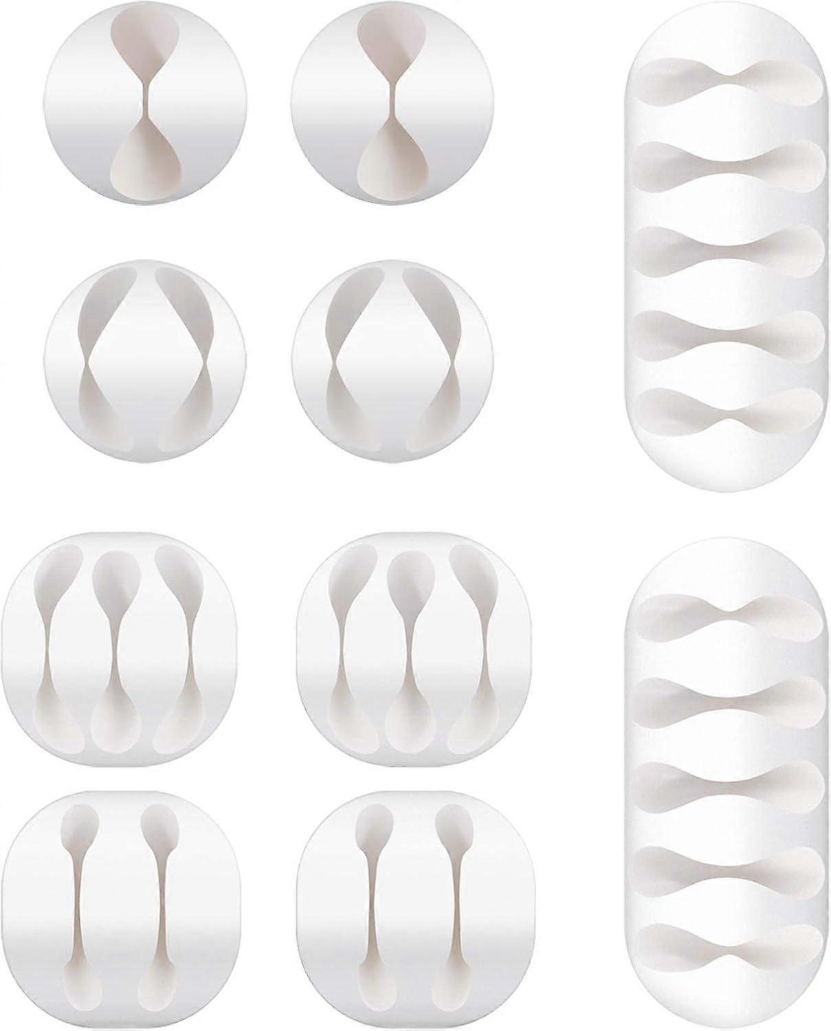 Silicone Cable Clips, 10 Pieces, 5 Sizes, for Cable TV Computer Laptop