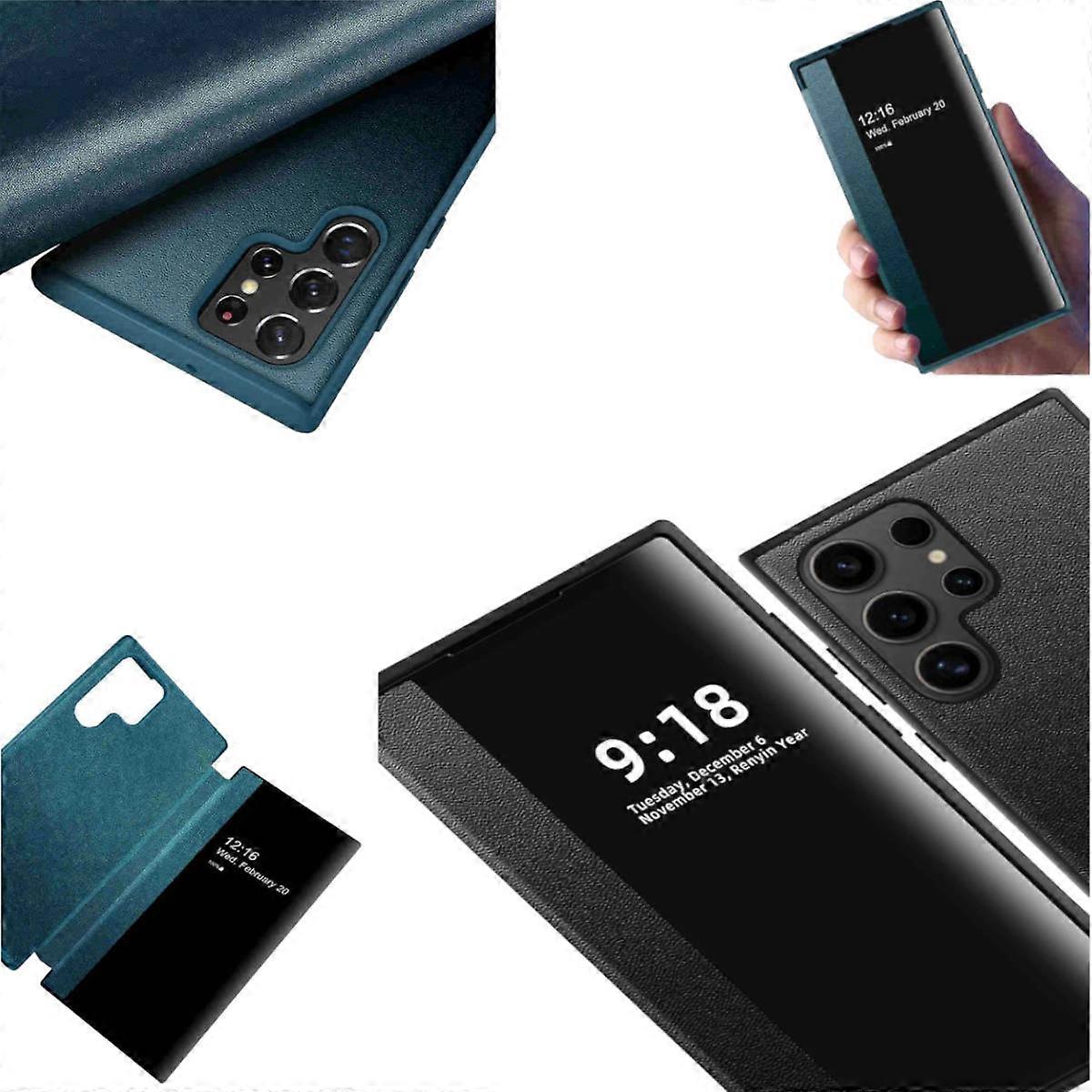 For Samsung Galaxy S24 Ultra View Mirror Smart Cover Wake UP Black