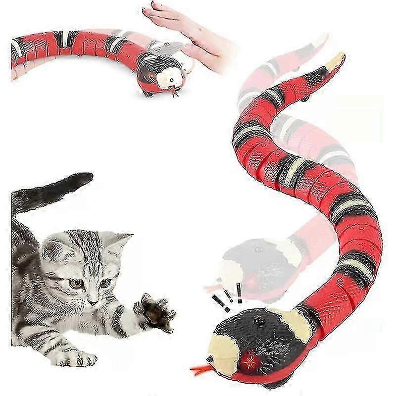 Interactive Cat Toy, Smart Sensing Snake, Moving, Rechargeable, Automatically Senses Obstacles And Escape
