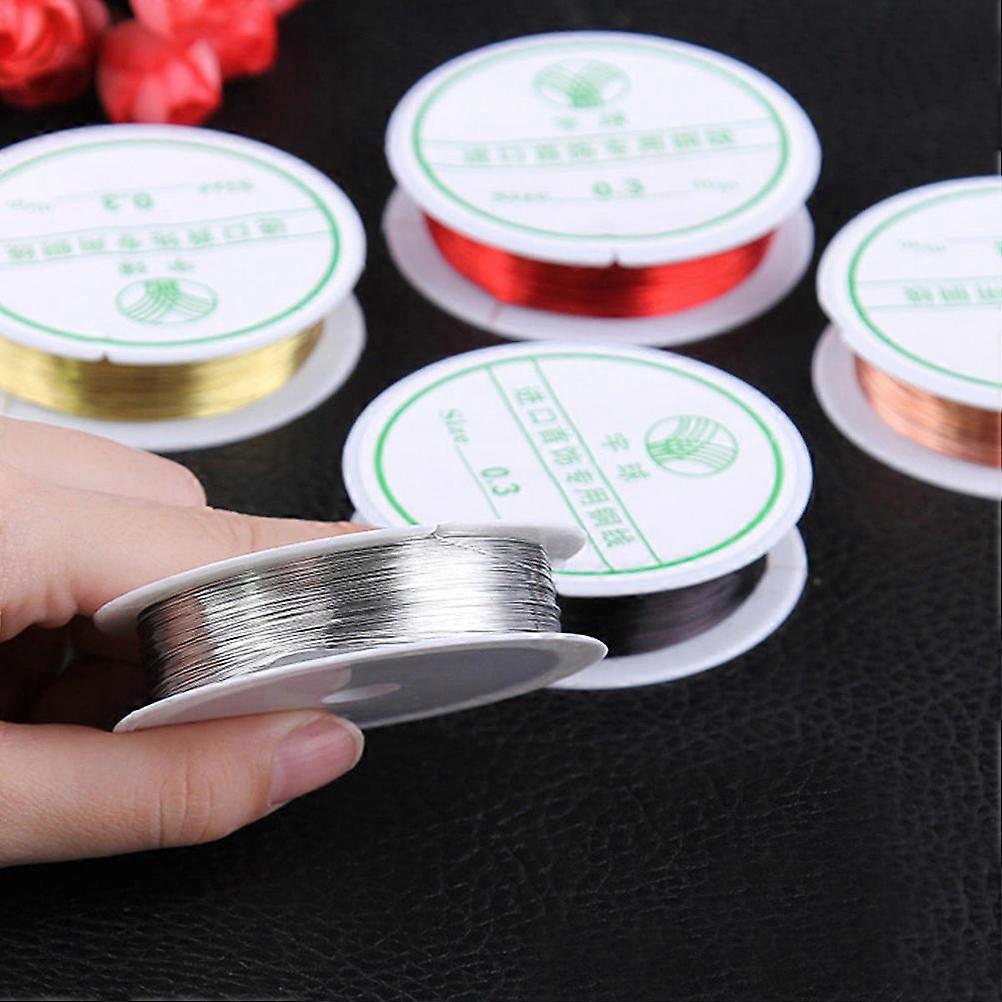 0.3/0.4/0.6/0.8mm Plated Copper Wire Beads Jewelry Making DIY Craft
