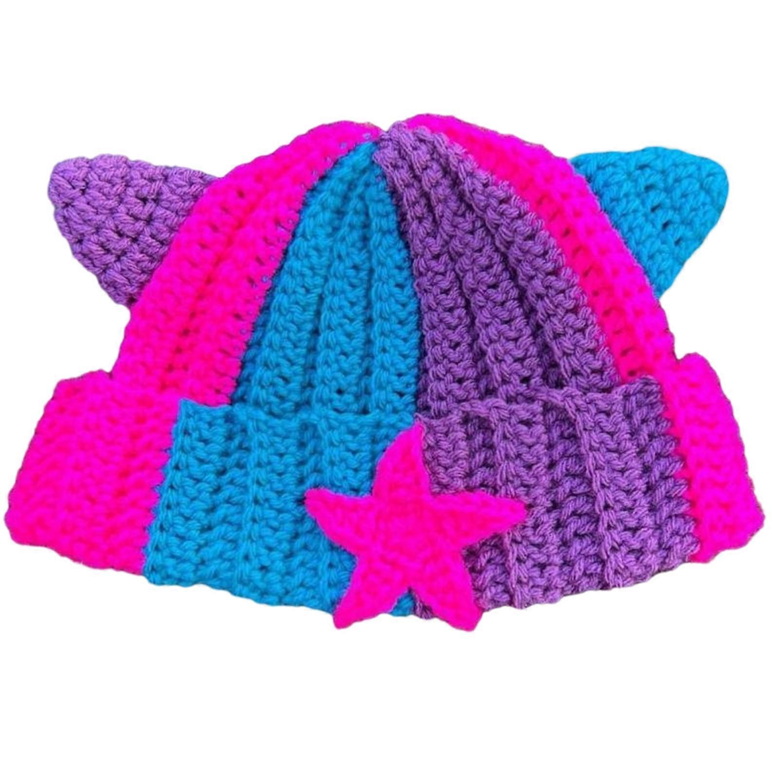Fashionable Knitted Hat Showcase Your Personal Preference and Style a Versatile Accessory for Any Outfit red blue purple