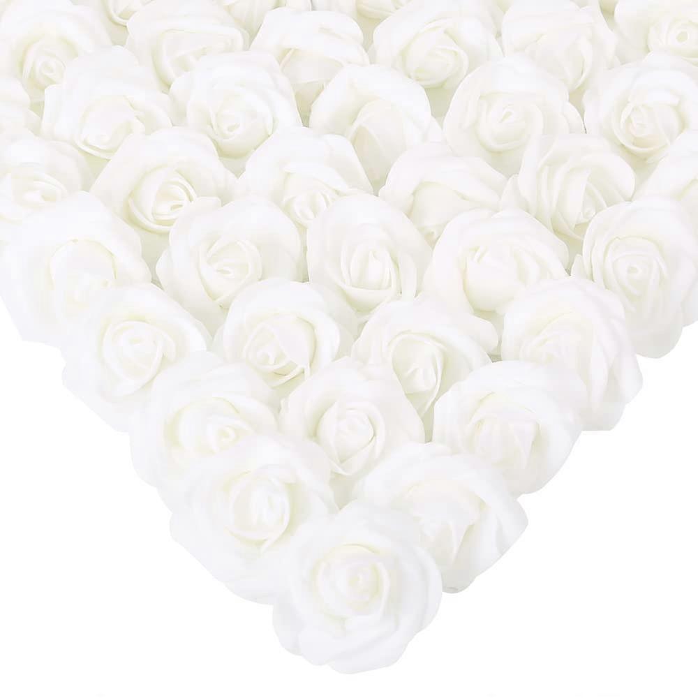 200 Pcs Artificial Foam White Rose Flower Heads 1.97 Inch for DIY Craft Projects, Decorative Floral Arrangements