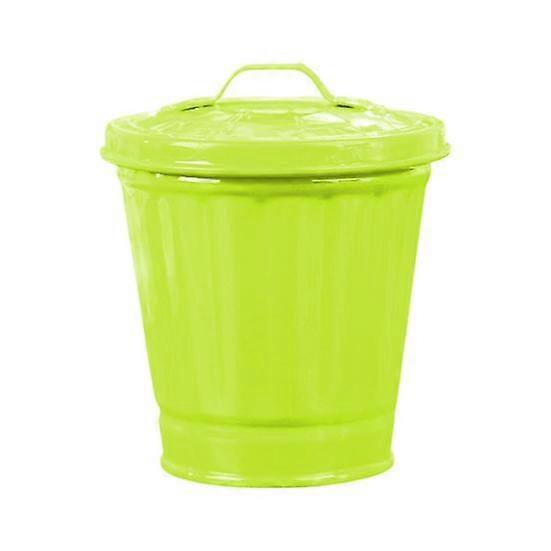 Desktop Trash Can Large Capacity with Lid Bucket Shape Stainless Leakproof Garbage Storage Coated Large Opening Waste Bin Household Supplies