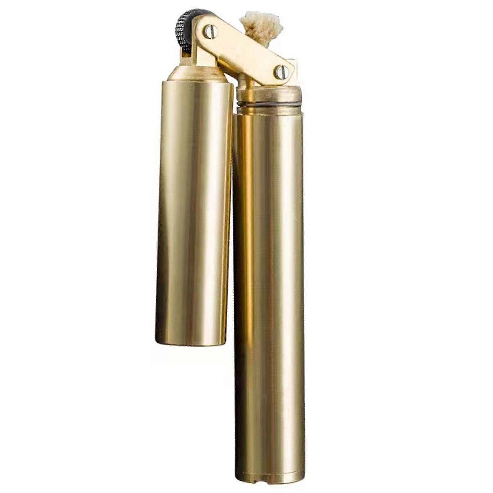 Briquet en cuivre vintage en laiton sans carburant pour l’allume-feu de tranchée de camping, équipement de survie en plein air compact, durable et fiable
