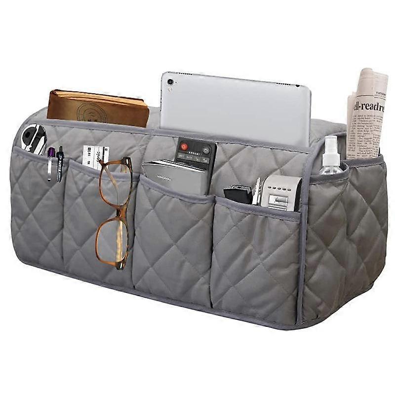 Sofa Armrest Organizer,Waterproof Armchair Caddy Remote Control Holder with 14 Pockets for TV Remotes Caddy,Book,Magazines,Ipad