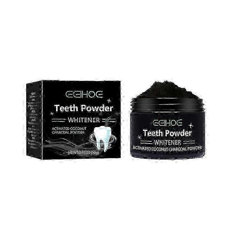 eelhoe مسحوق تبييض الأسنان مزيل البقع العالمي أسود
