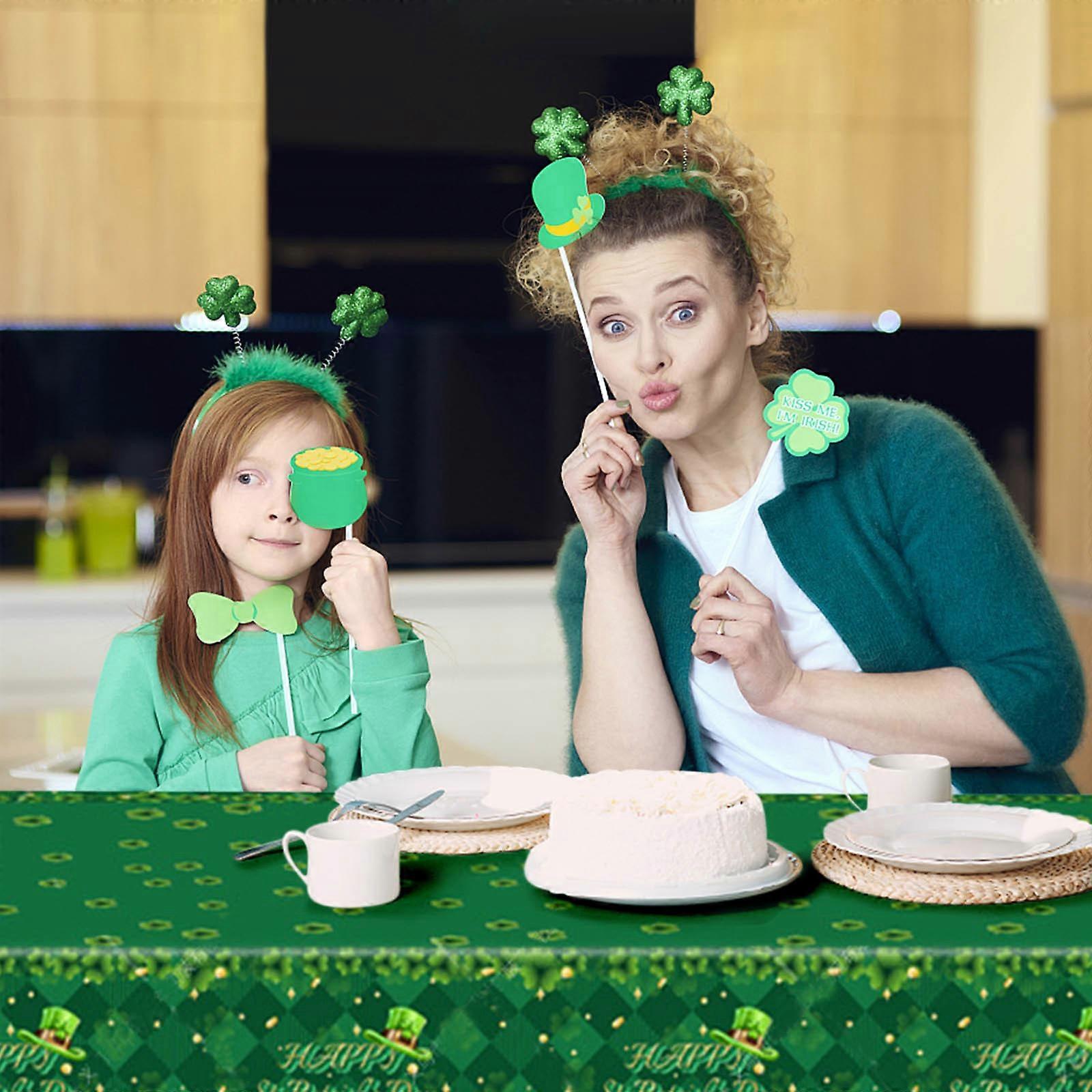 St. Patrick's Day Green Check Party Tableware Disposable Table Cloth