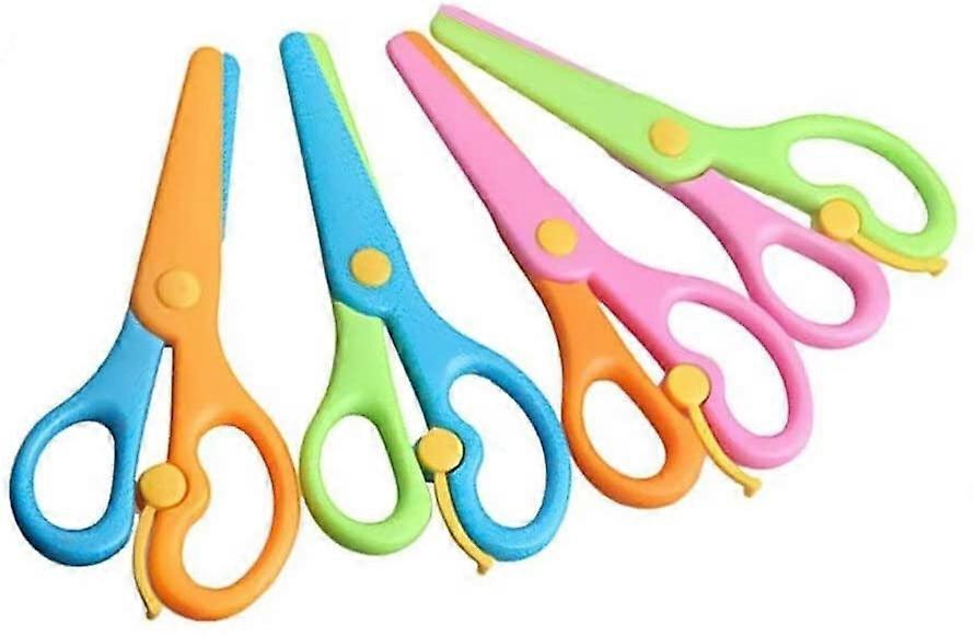 Preschool Training Scissors,4Pcs Children Safety Scissors Pre-School Training Scissors
