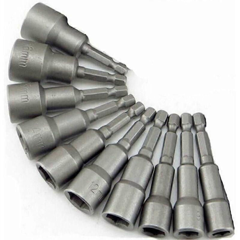 10pcs Magnetic Screwdriver Bits: 6-19mm Magnetic Impact Driver Bits, 1.4" Hex Bits Adapter