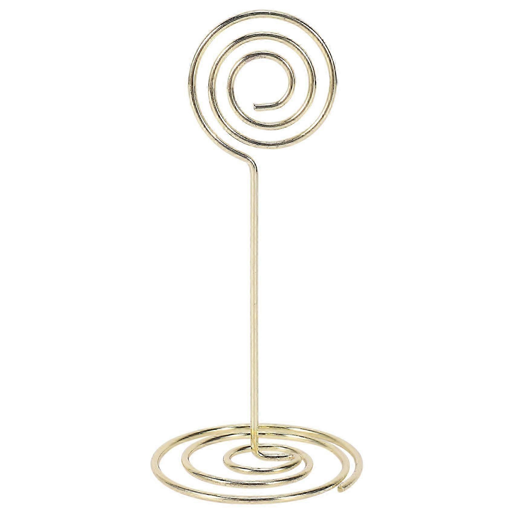 12 Pack Table Number Card Holders Photo Holder Stands Place Paper Menu Clips, Circle Shape (gold)