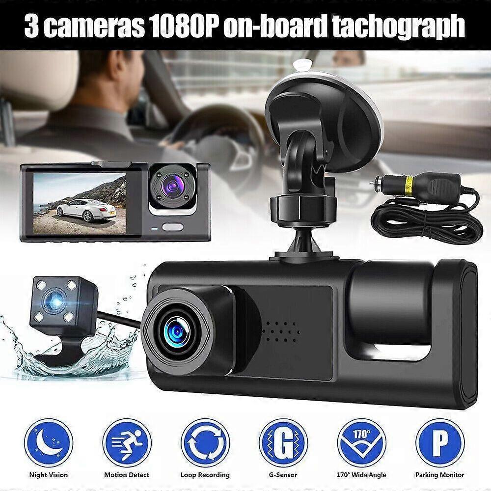 1080P Dual Lens Car Dash Cam Recorder G Sensor DVR Front and Rear Camera Video No.55958