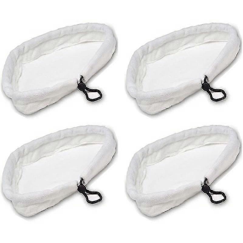 Microfibre Cloths Universal Cleaning Pads Compatible  Steam Mops(4pcs, White)