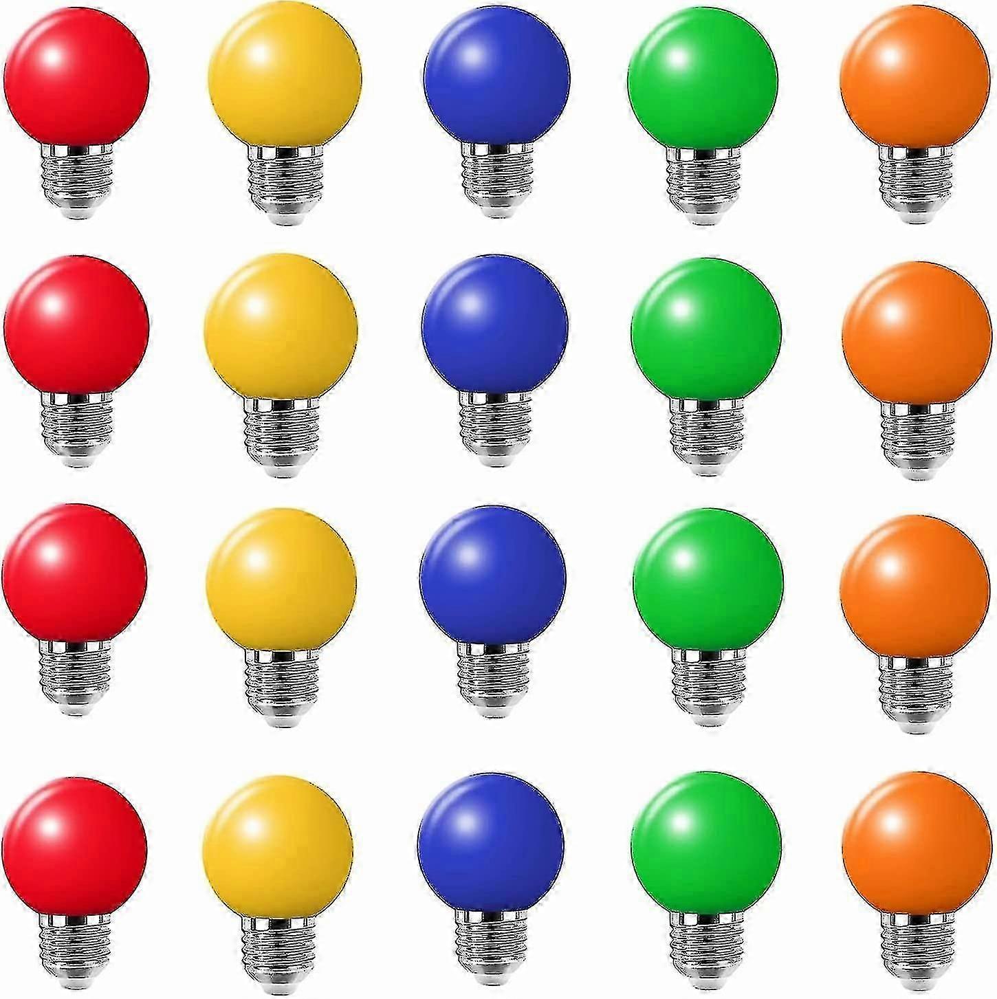 20pc 3w E27 Color Led Light Bulb,100lm,220v,180(4 Per Color)