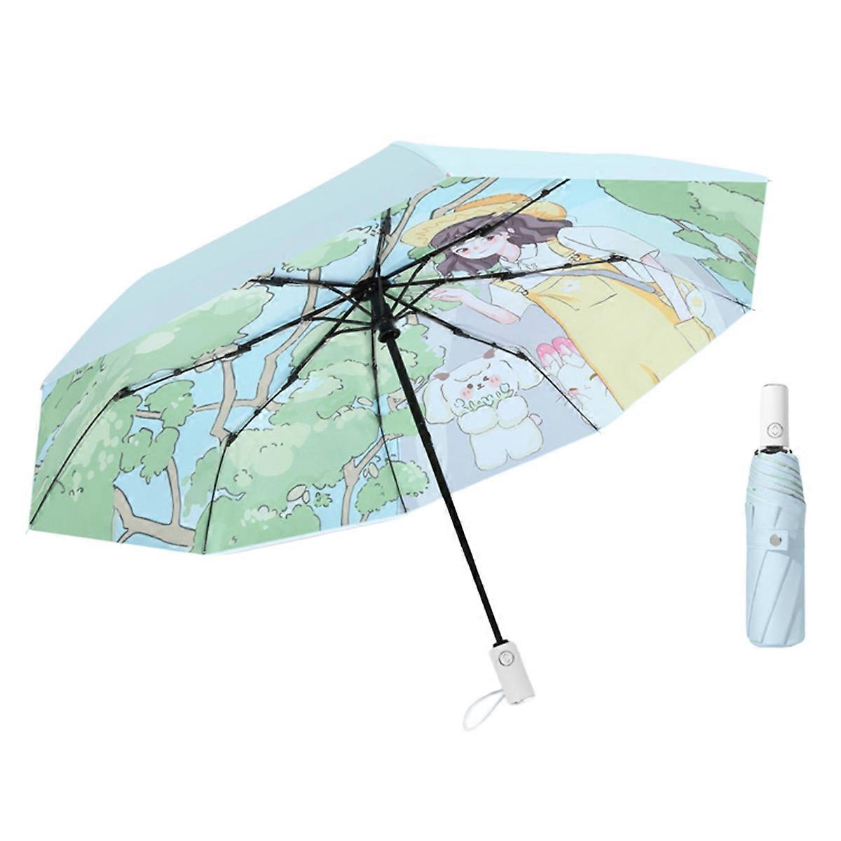 Pongee Umbrella - Windproof Compact Umbrella - Automatic Compact Folding Umbrellas